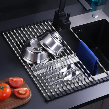 AquaFlex: Escurridor de Acero Inoxidable para Cocina